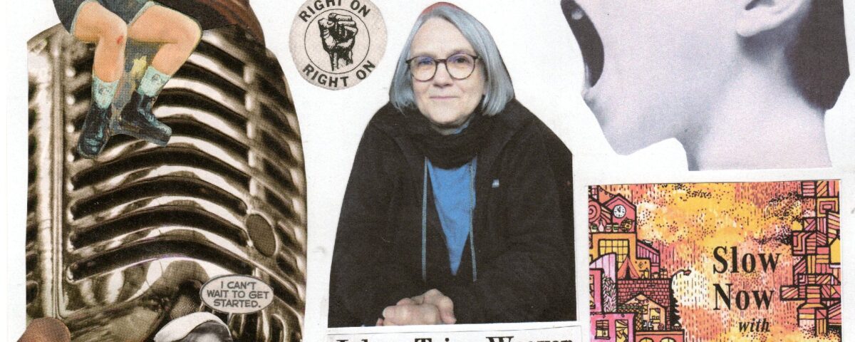 Poster for Ghost Poetry Reading with Author and book cover and assorted images.